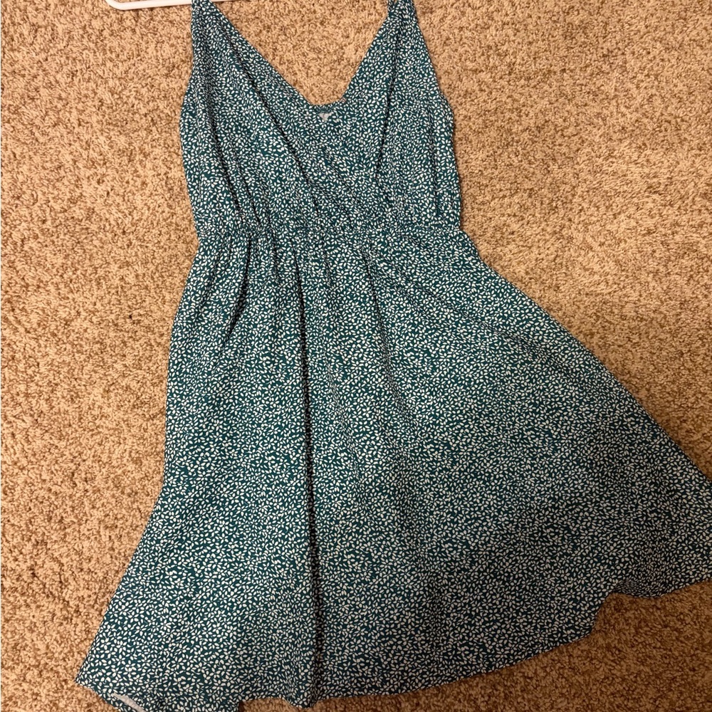 SHEIN Teal Floral Mini Dress